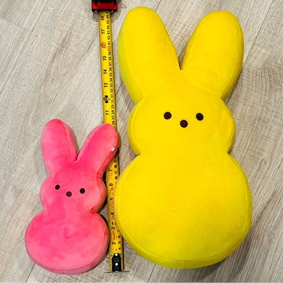 Peeps Just born RUZ Yellow 17” And 10” Pink Bunny Plush Rabbit Stuffed Animal - Picture 2 of 5